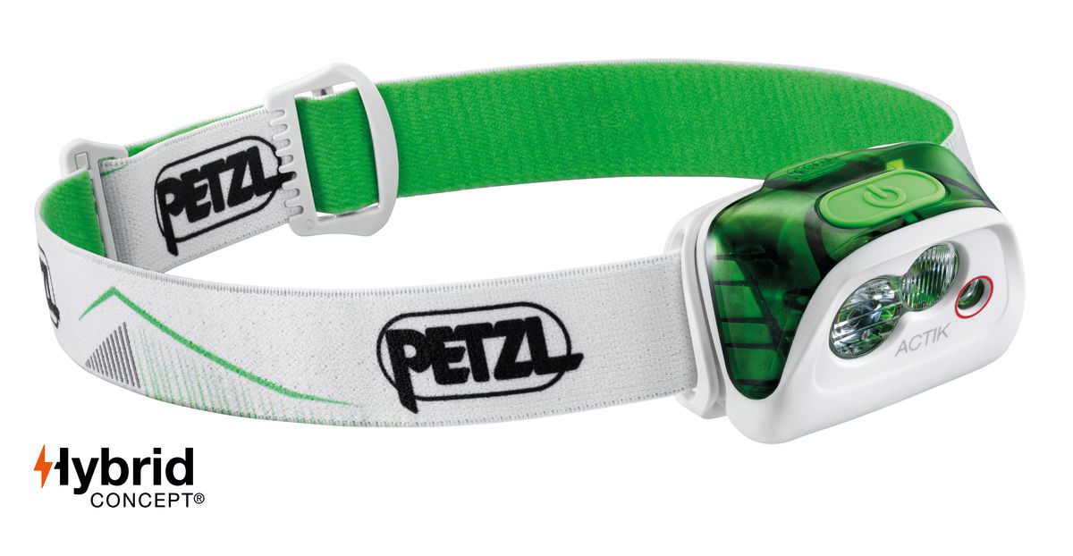 Petzl Actik hodelykt gammel mod - Grønn