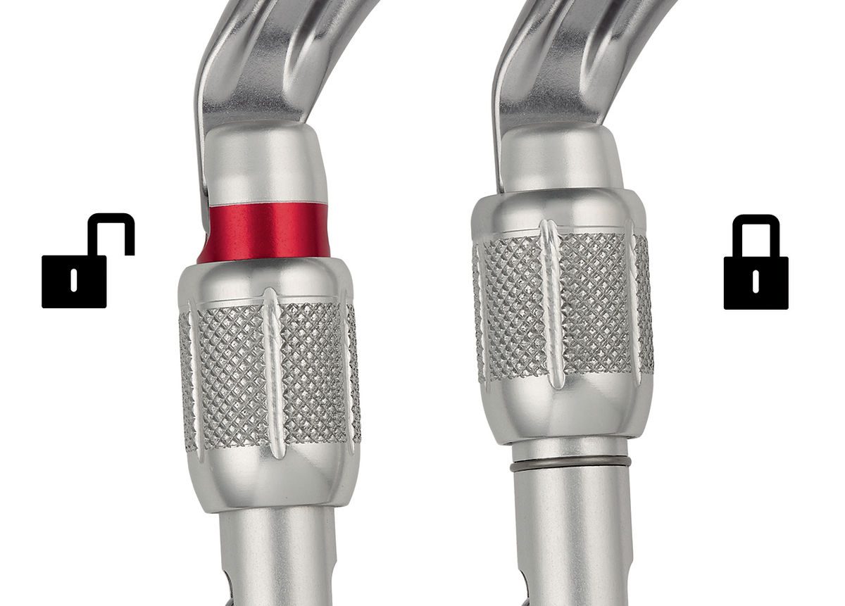 Petzl OK karabin - Skru-lås, Grå